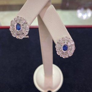 18KG Sapphire and Diamond Earrings